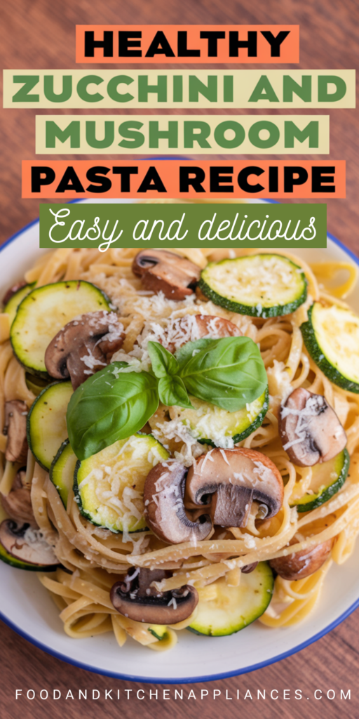 Easy healthy and delicious zucchini and mushroom pasta recipe for perfect dinner